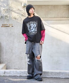 WEGO フェイクレイヤードグラフィックT（LS）