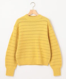 組曲 【WEB限定カラーあり】透かし編みバルキーボーダー柄ニット