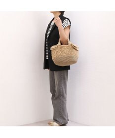 UNBILLION カシュカシュ cachecache / 下がりリボン切替編みトート