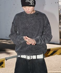 WEGO 【ユニセックス着用ITEM】ピグメントロゴニットプルオーバー