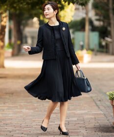 追加生産分入荷 ジャージコンビプリーツ ワンピース 組曲 ファッション通販 公式通販 オンワード クローゼット