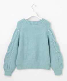 Feroux 【洗える】パールスリーブ ケーブルニット