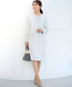 組曲 【KUMIKYOKU NAVY】ラメループモールツイード ワンピース