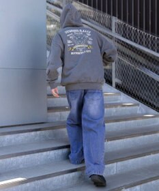 WEGO ピグメントグラフィックプルパーカー