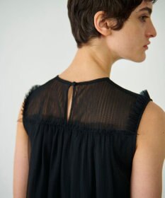 GRACE CONTINENTAL チュールノースリーブ トップ