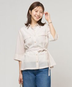 J.PRESS LADIES リネンシアースラブ シャツ ブラウス ライトベージュ系