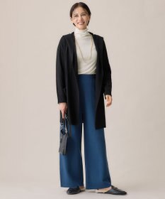 自由区 S 【セットアップ対応・洗える】レーヨンストレッチニットワイド パンツ