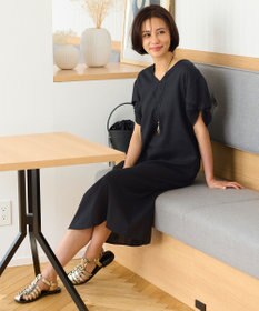 自由区 【洗える・XSサイズあり】テンセルリネンデニム ワンピース