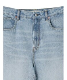 earth music&ecology ウ゛ィンテージ加工セルフカットワイドデニム