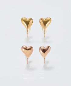 Phoebe 【痛くないシリーズ/金属アレルギー対応】ニュアンスハートライトフィットイヤリング　ゴールド