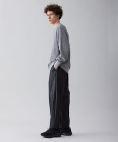 UNFILO MENS 【ストレッチ】レザーライク ワイドパンツ [23年春夏商品]
