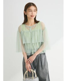 Green Parks ・ＳＵＧＡＲ　ＳＰＯＯＮ　チュールティアードブラウス