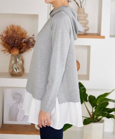 Tiaclasse L 【洗える】ポンチドッキングギャザーパーカー　