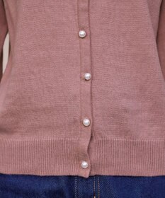 Tiaclasse 【洗える】透かし柄ニットコンビカーディガン