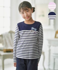 組曲 KIDS 【150-160㎝】リボンボーダー Tシャツ