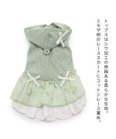 PET PARADISE 犬の服 犬 ワンピース 【小型犬】 ミモザ ホワイト グリーン