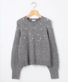 組曲 【WEB限定】モヘヤブレンド ビジューライク刺繍ニット