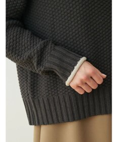 Green Parks 袖ラインカノコ編みニットプルオーバー