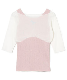 Chacott カップ付きレイヤードニットトップ