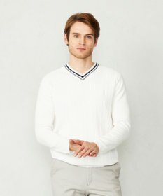 JOSEPH ABBOUD 【オーガニックコットン】JOE COTTONエアーパールリブ ニット