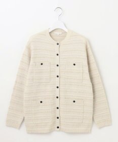 自由区 【WEB限定カラーあり・洗える】テクスチャーコットンブレンドニット アウター