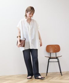 AMERICAN HOLIC 【予約】【WEB限定】イージーケア+接触冷感 フレンチスリーブギャザーシャツ