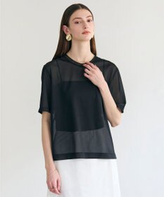 BEIGE， SELEN / リブコンビ シアーTシャツ