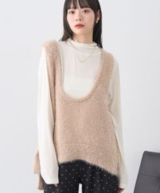 earth music&ecology フェザーUネックニットベスト