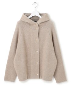 23区大きいサイズ46 ラクーンブレンドダブルフェイスニットアウター 洗える】ラクーンブレンドダブルフェイス ニット フーディー