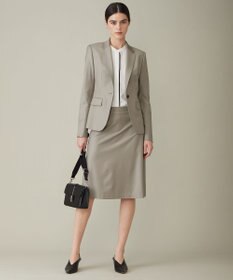 ICB 【WEB限定カラーあり・速乾・洗える】BackSatinAmunzen バンドカラーブラウス