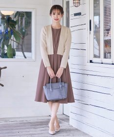 Tiaclasse L 【新色追加・洗える】ストレートショートニットボレロ