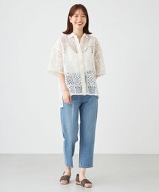 SHARE PARK LADIES センタープレスストレートデニム