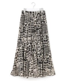 23区 S 【洗える】ハウンドトゥースアートプリント ギャザー スカート