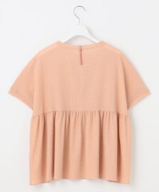 自由区 【洗える】リネンサッカーコンビペプラム カットソー