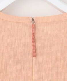 自由区 【洗える】リネンサッカーコンビペプラム カットソー