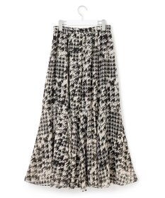 23区 S 【洗える】ハウンドトゥースアートプリント ギャザー スカート