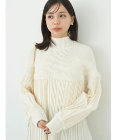 earth music&ecology プリーツフレアニットチュニック