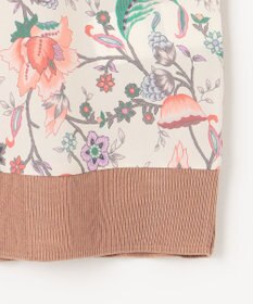 自由区 L 【アンサンブル対応・洗える】マラケシュフラワープリント半袖 ニットプルオーバー