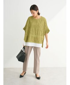 Green Parks カットジャガード裾ドッキングプルオーバー