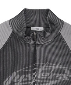 WEGO 【ユニセックス着用ITEM/MLサイズ展開】ラグラングラフィックニットブルゾン