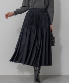 組曲 【加藤ローサさん着用】アンティークオーガンプリーツ スカート ネイビー系