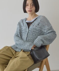 AMERICAN HOLIC 【前後2WAY】レース透かし編みニットカーディガン