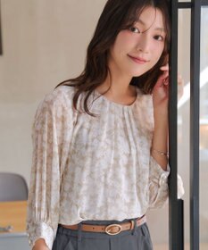 Tiaclasse L 水彩花柄シフォンブラウス