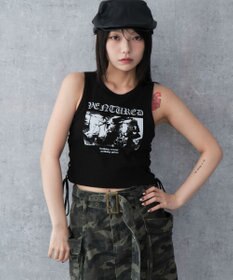 WEGO サイドレースアップグラフィックタンク