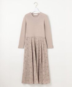 ANY SIS L 【洗える】フラワープリントドッキング ワンピース