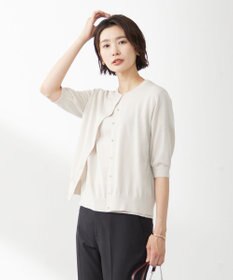 J.PRESS LADIES 【WEB限定カラーあり・洗える・抗菌防臭】コットンアセテート カーディガン