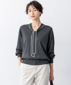 23区 【洗える】ウーステッドウール ボウタイ ニット