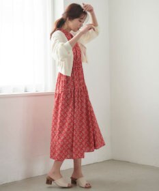 Feroux フラワープリントドロスト ワンピース