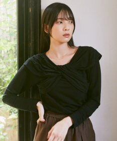 earth music&ecology リボンライクドレーププルオーバー