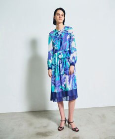 GRACE CONTINENTAL アールデコリゾートプリントワンピース